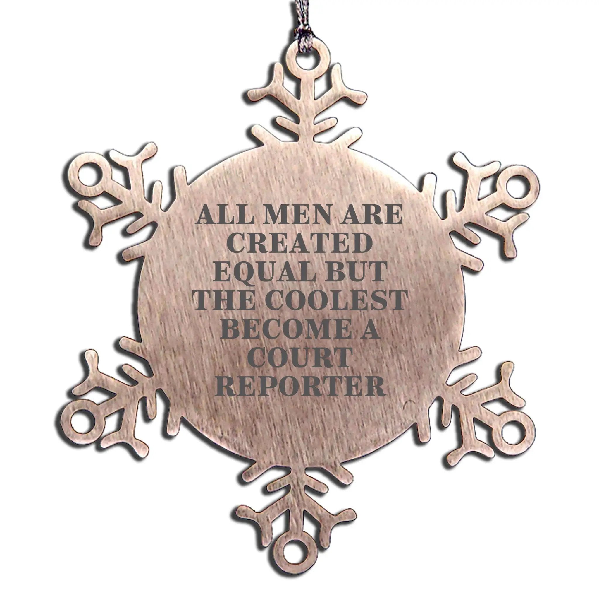 Court Reporter Snowflake Ornament The Coolest Christmas Gift