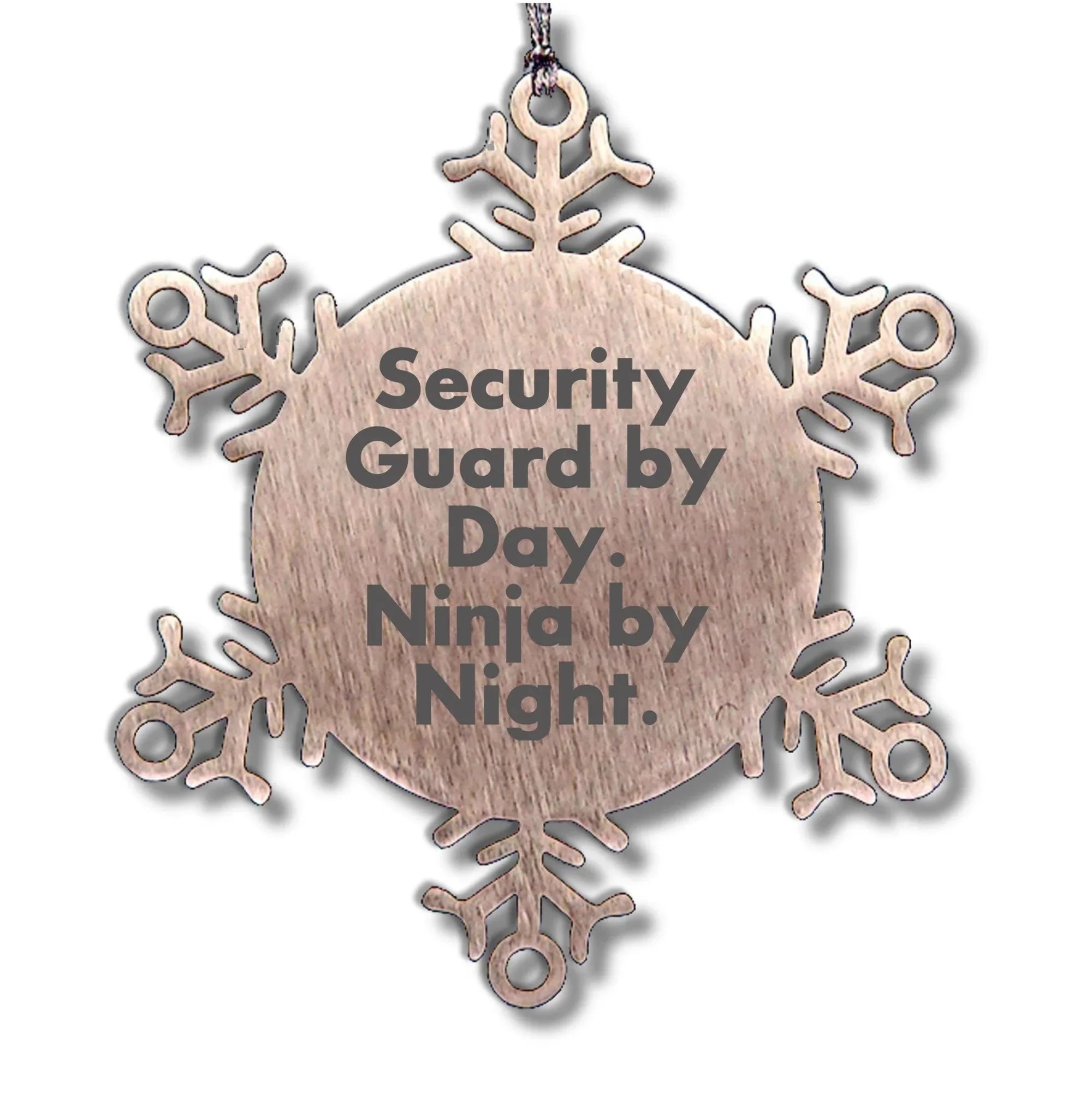 Security Guard Gifts by Day, Ninja Gifts by Night - Christmas Snowflake Ornament for Men or Women from Friends, Family, or Coworkers