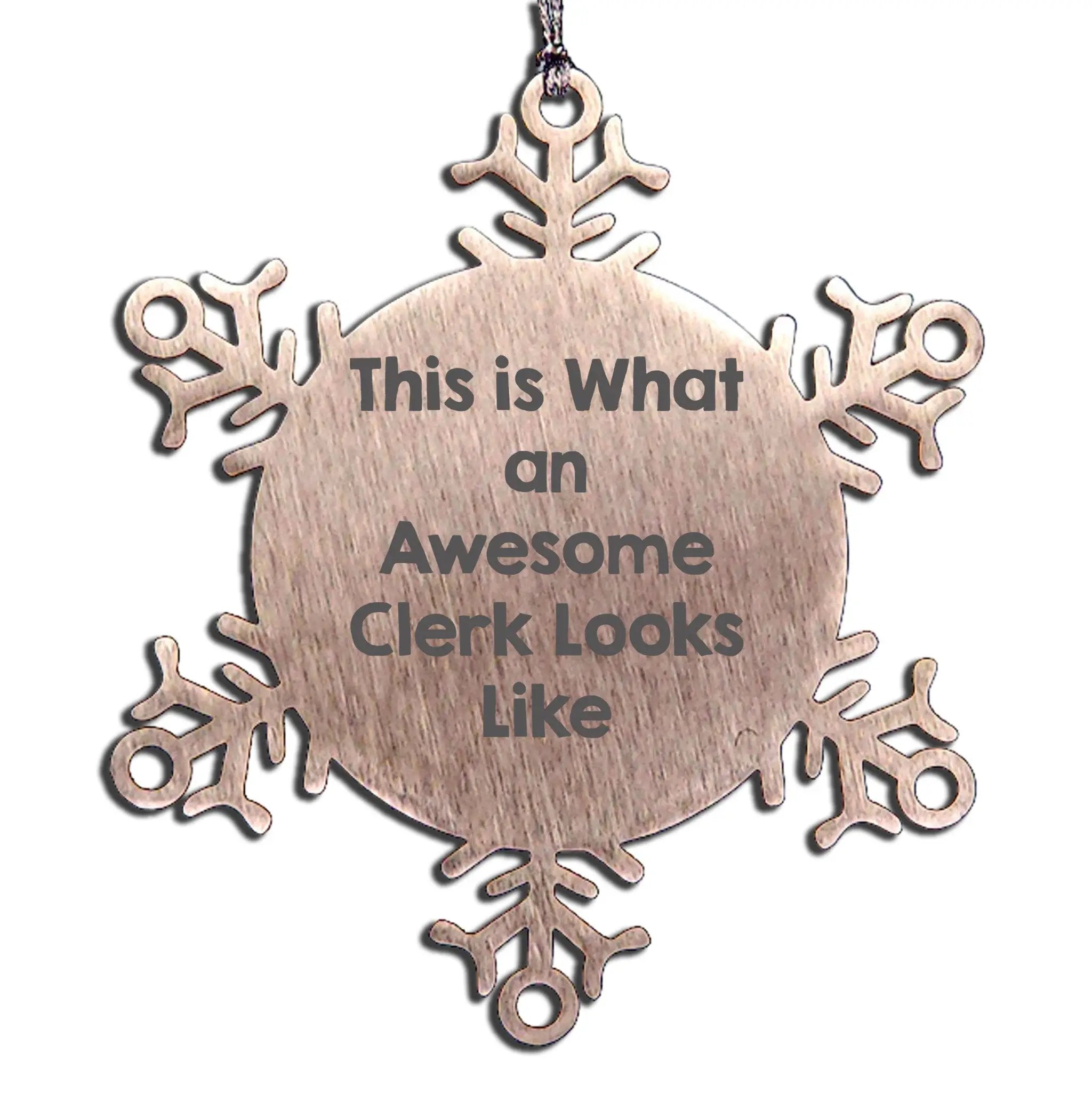 Snowflake Ornament for Awesome Clerk Friends Family Christmas Unique Gifts from Men Coworkers