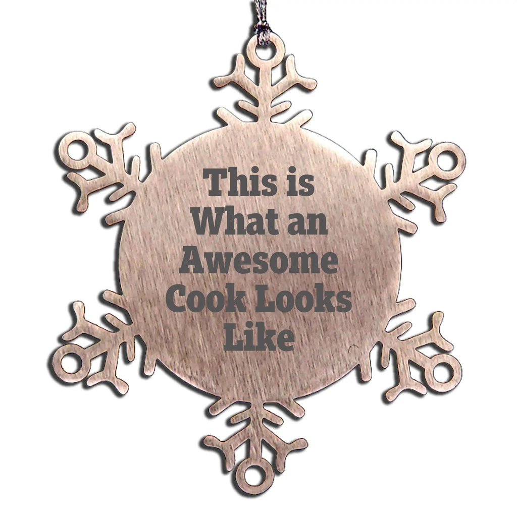 Funny Cook Gifts for Men, This Is What An Awesome Cook Looks Like Snowflake Ornament Christmas Unique Gifts from Friends