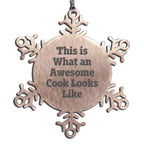 Funny Cook Gifts for Men, This Is What An Awesome Cook Looks Like Snowflake Ornament Christmas Unique Gifts from Friends