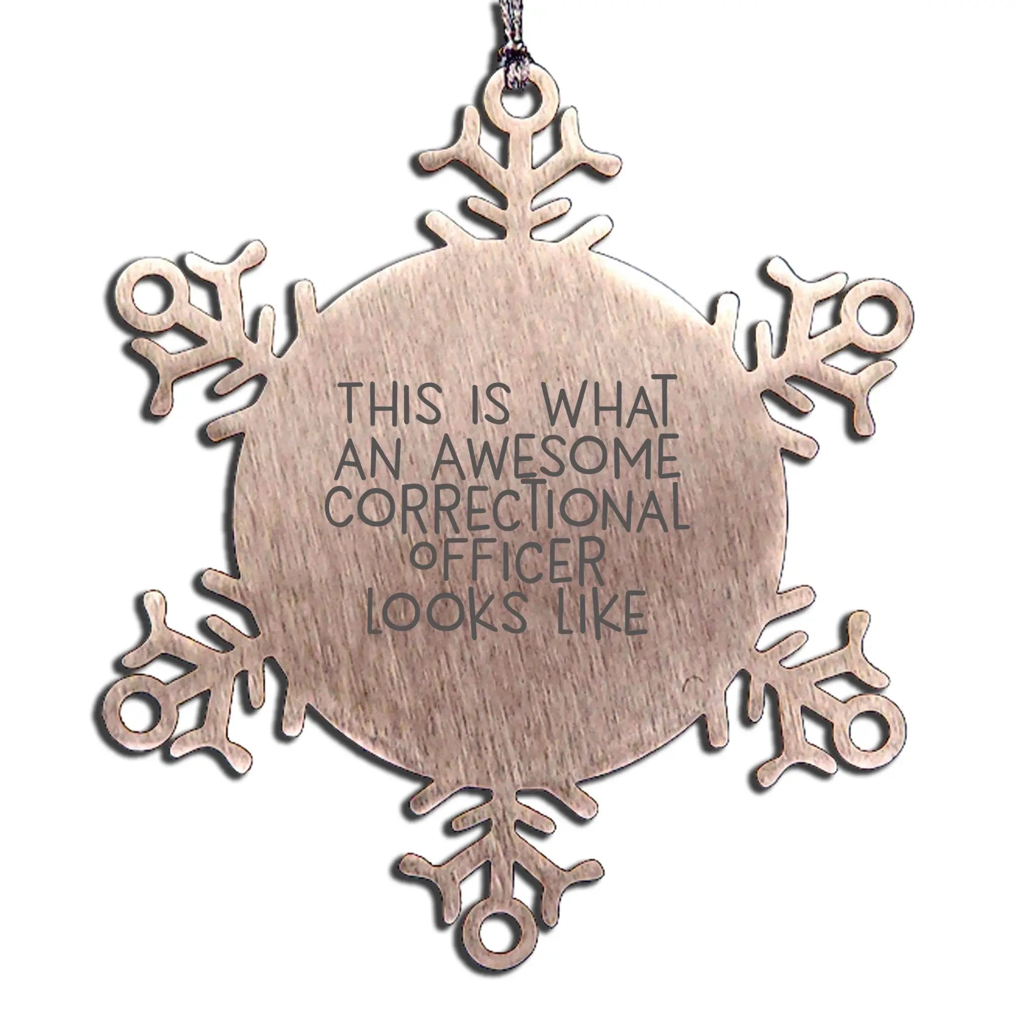 Correctional Officer Ornament Gift For Men This Is What An Awesome Correctional Officer Looks Like Snowflake Keepsake