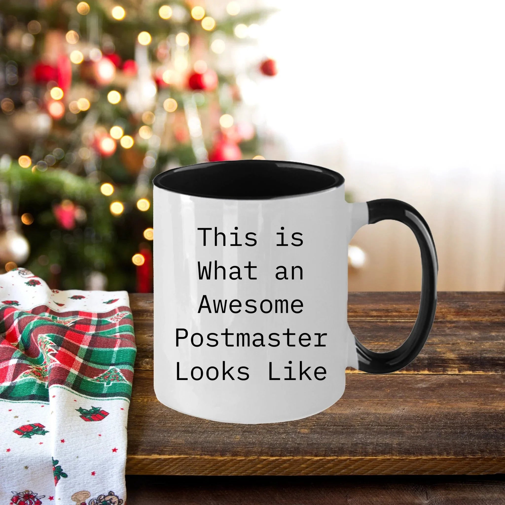 Funny Postmaster Gifts from Friends for Postmaster - Two Tone Coffee Mug with Inspirational Quote