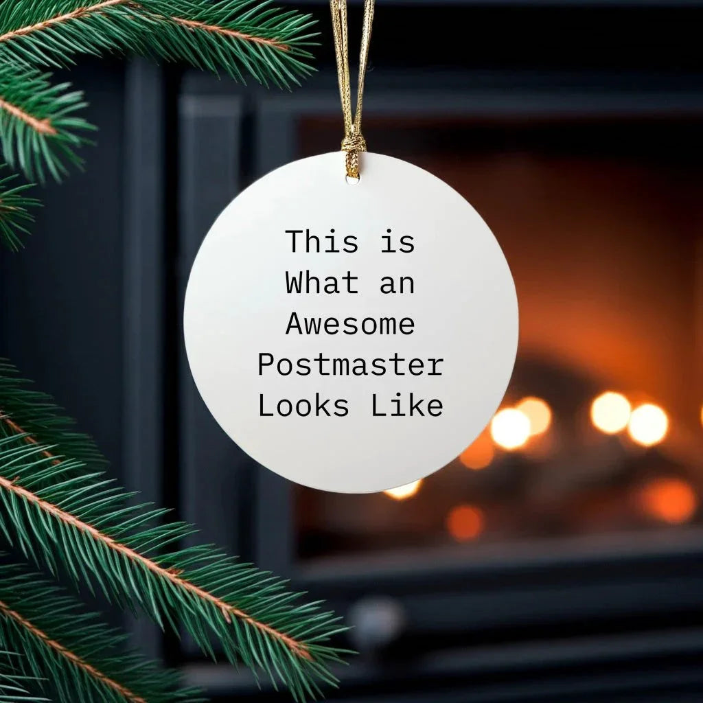 Funny Postmaster Gifts from Men to Awesome Postmasters, This Is What An Awesome Postmaster Looks Like Circle Ornament for Christmas