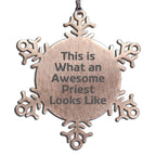 Funny Priest Gifts from Men, This Is What An Awesome Priest Looks Like Snowflake Ornament, Christmas Unique