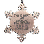 Gifts from Friends to Real Estate Investor, Inspirational Snowflake Ornament for Christmas Unique Gifts, This Is What An Awesome Real Estate Investor Looks Like