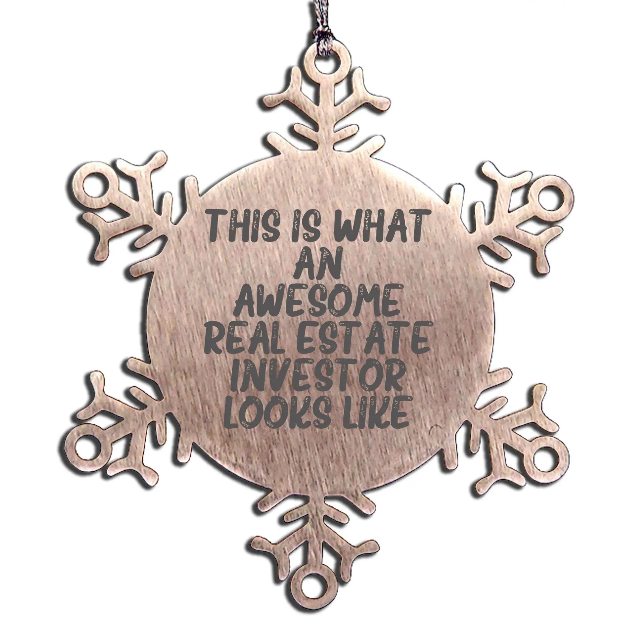 Gifts from Friends to Real Estate Investor, Inspirational Snowflake Ornament for Christmas Unique Gifts, This Is What An Awesome Real Estate Investor Looks Like