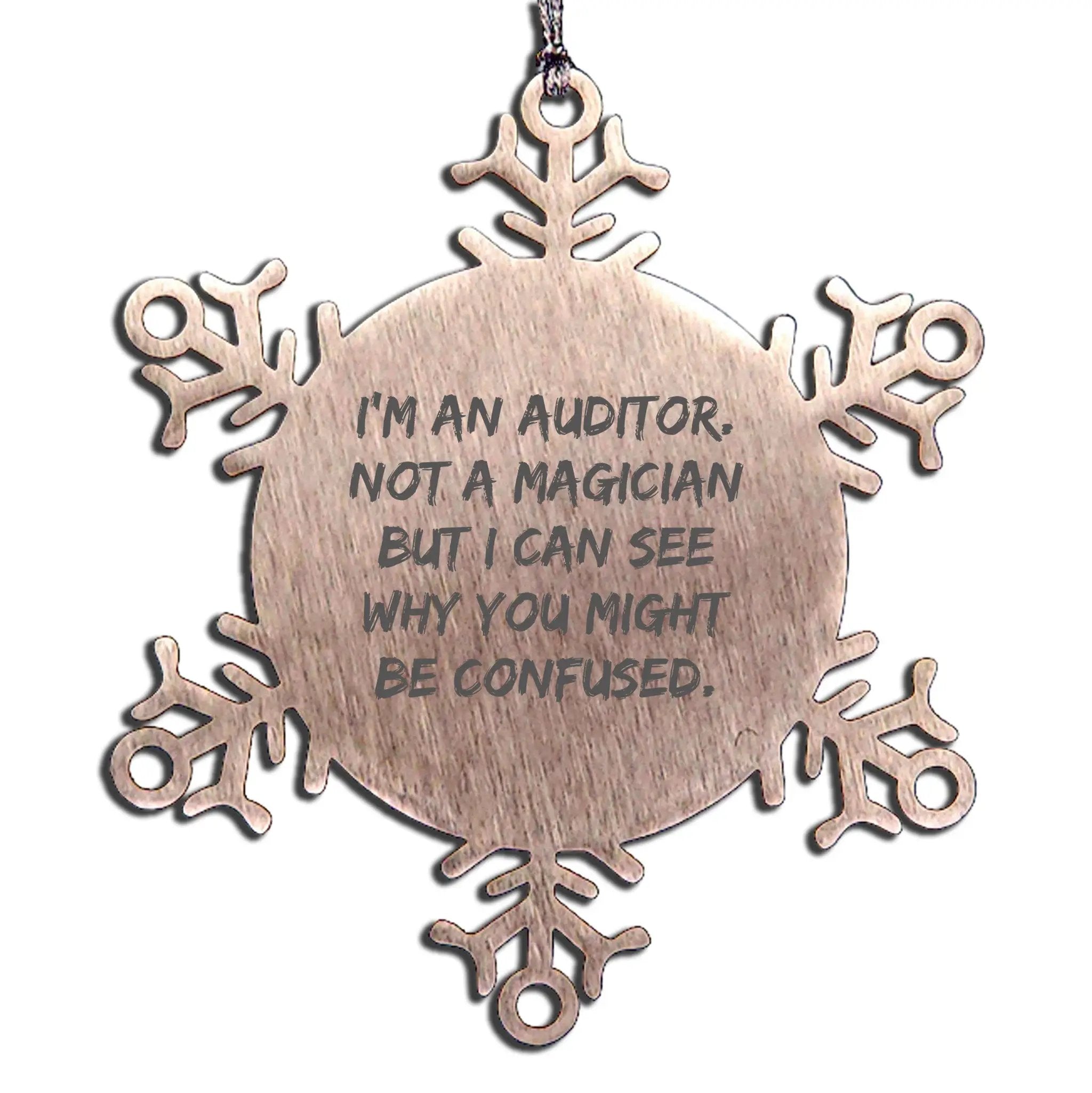 Auditor Christmas Unique Gifts from Friends Funny Snowflake Ornament, Gifts for Auditor Men Christmas Unique
