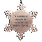 Author Gift, Funny Snowflake Ornament, Christmas Unique Gifts from Friends to Author