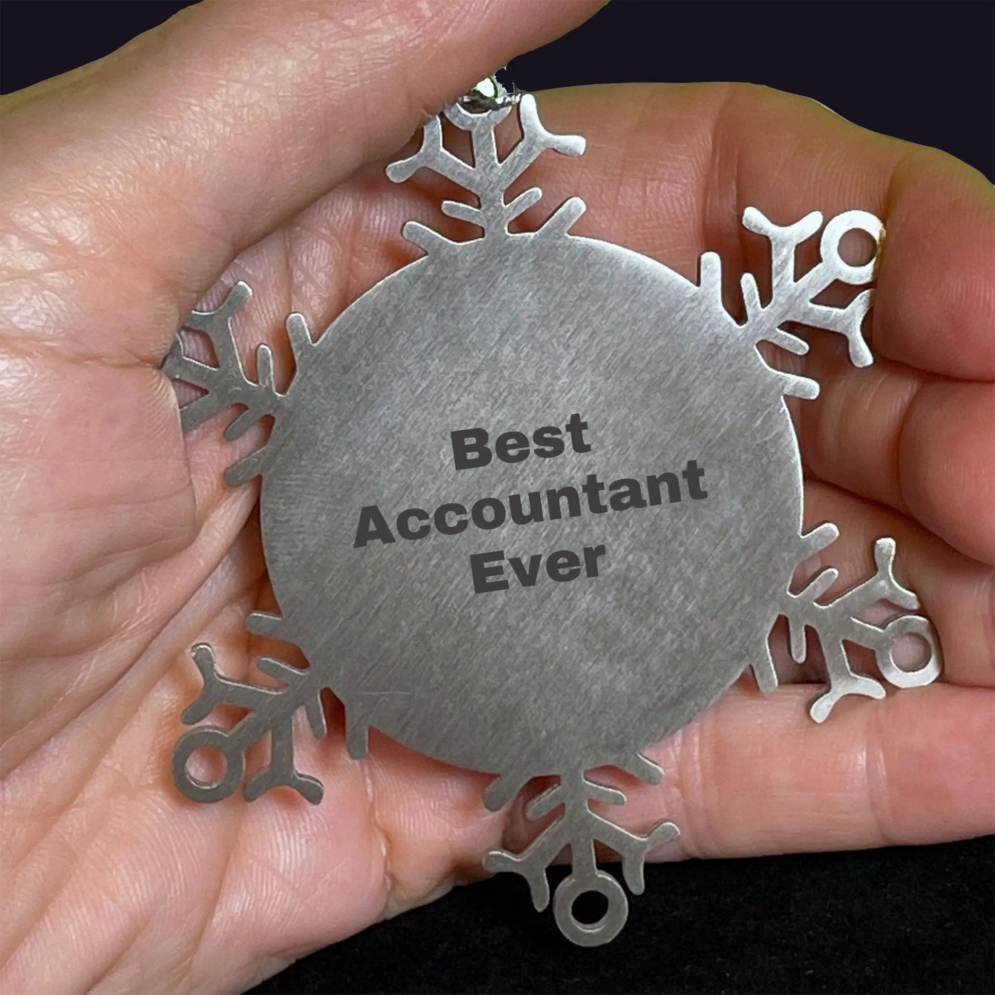 Funny Accountant Gifts, 'Best Accountant Ever' Snowflake Ornament, Christmas Unique Gifts from Friends, Family, or Coworkers