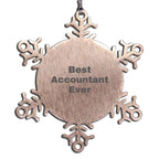 Funny Accountant Gifts, 'Best Accountant Ever' Snowflake Ornament, Christmas Unique Gifts from Friends, Family, or Coworkers