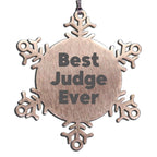 Funny Judge Gifts for Men Women or Friends - Best Judge Ever Snowflake Ornament, Gifts from Men to Judge, Unique Christmas Unique Gifts for Judge