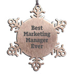 Funny Snowflake Ornament Gifts from Best Marketing Manager Ever, Marketing Manager Gifts for Men, Unique Christmas Unique Gifts