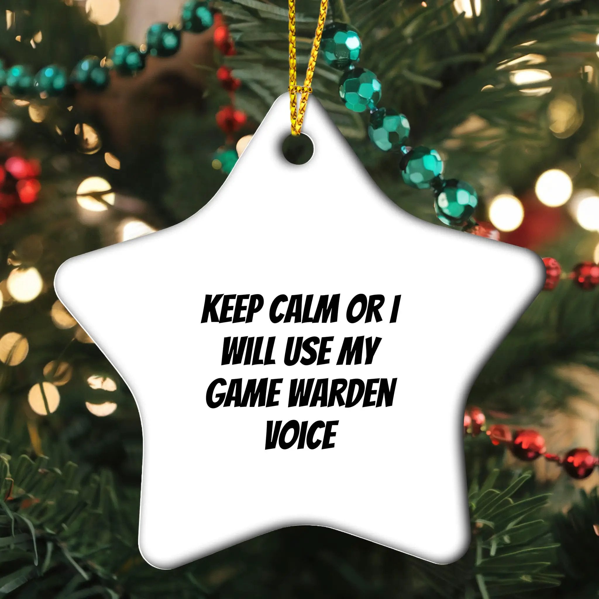 Game Warden Star Ornament Keep Calm Gift For Wildlife Fans