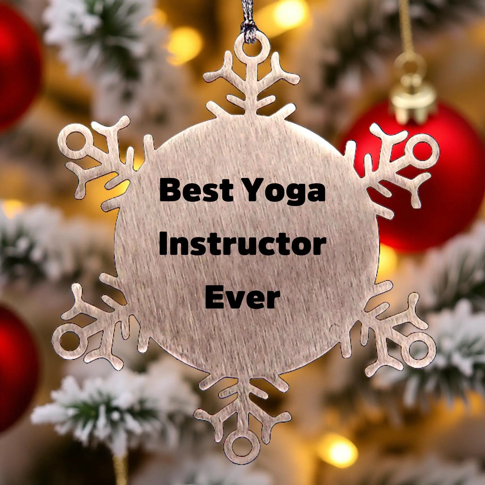 Funny Yoga Instructor Gifts from Men for Best Yoga Instructor Ever Snowflake Ornament Unique Christmas Unique Gifts