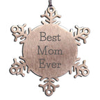 Funny Mom Gifts for Christmas, Snowflake Ornament Quotes 'Best Mom Ever' Gifts