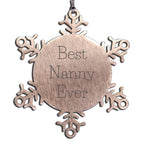 Funny Nanny Gifts for Nanny - Snowflake Ornament, Best Nanny Ever, Gifts from Family to Nanny, Christmas Unique Gifts
