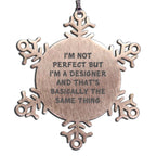 Funny Designer Gifts from Family for Friends - Unique Snowflake Ornament Stainless Steel Decorations