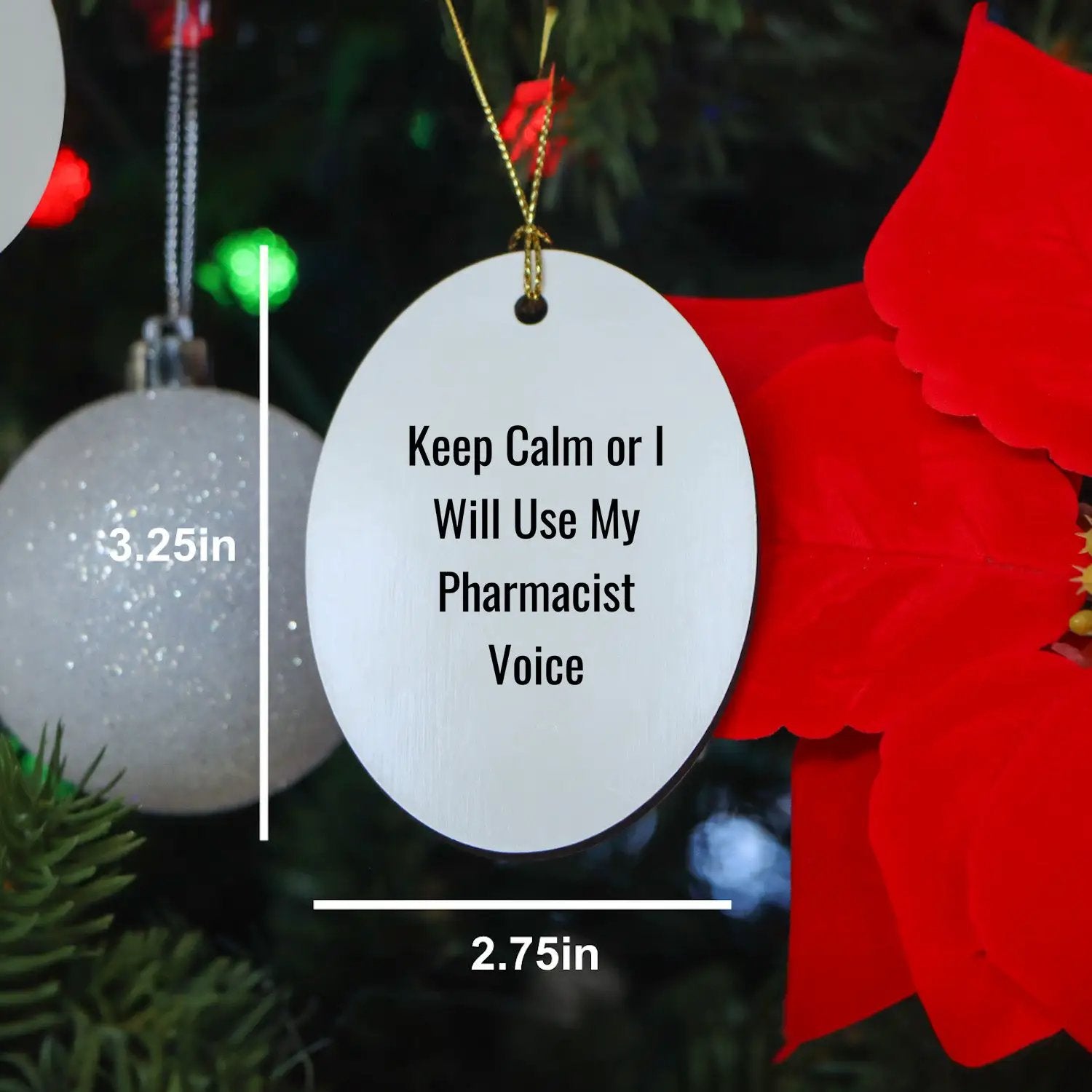 Pharmacist Ornament Keep Calm Or I Will Use Pharmacist Voice
