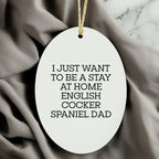 English Cocker Spaniel Dad's Christmas Wish, Oval Ornament, Gifts from Men to English Cocker Spaniel Dog, Funny Quote