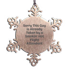 Funny Flight Attendant , Smokin' Hot Flight Attendant Christmas Unique Ornaments, Snowflake Ornament