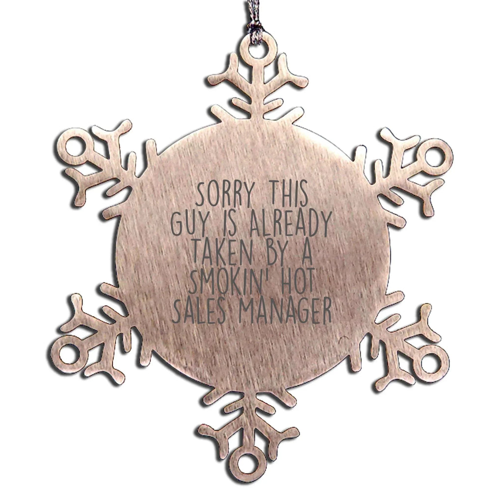Funny Sales Manager Gifts from Friends - Snowflake Ornament for Sales Manager, Christmas Unique Gifts for Men, Women, Coworkers, Family, Friends, Boss, Sales Team