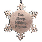 Hiker Snowflake Ornament Eat Sleep Hiking Repeat Great Gift