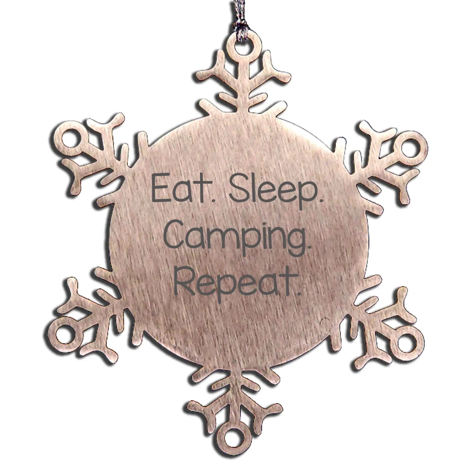 Camping Snowflake Ornament Eat Sleep Camping Repeat Gift For Campers