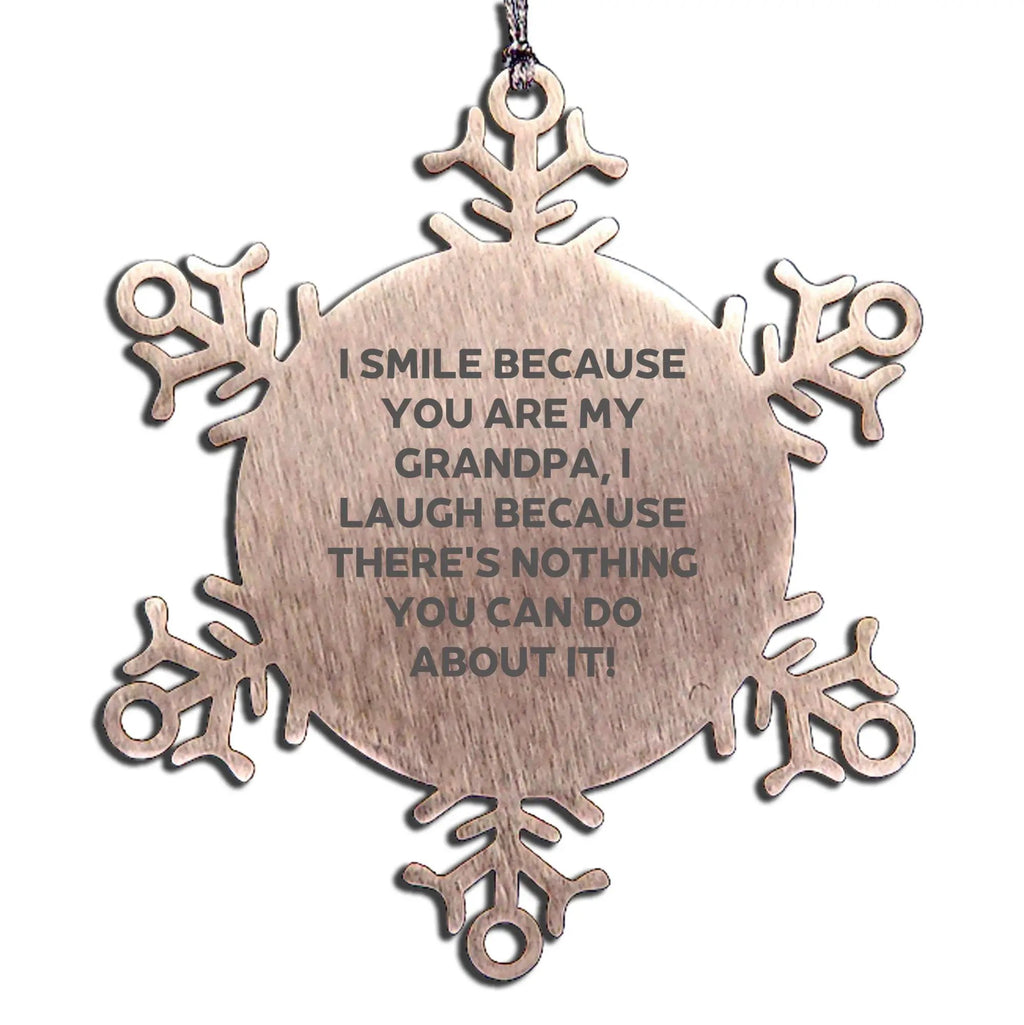 Grandpa I Smile Because You Are My Grandpa Ornament Xmas - Mallard Moon
