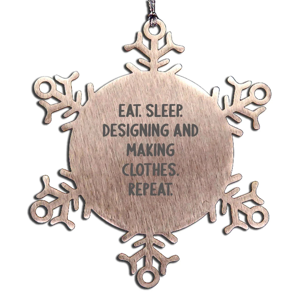 Designing and Making Clothes Enthusiasts Gifts from Friends for Women Men Coworkers Unique Snowflake Ornaments Stainless Steel for Christmas