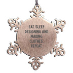 Designing and Making Clothes Enthusiasts Gifts from Friends for Women Men Coworkers Unique Snowflake Ornaments Stainless Steel for Christmas