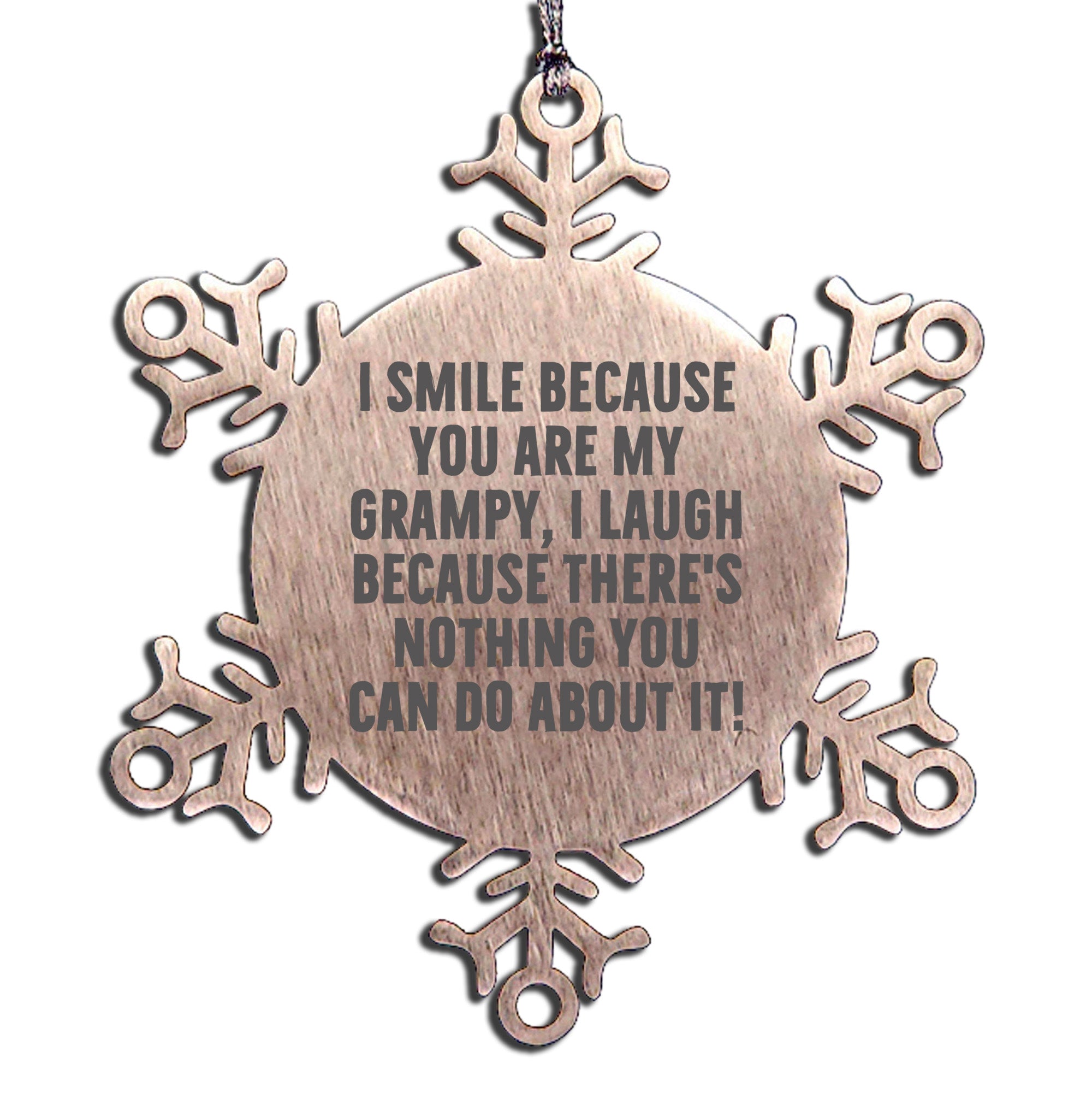 Grampy Snowflake Ornament I Smile Because You Are My Grampy For Christmas - Mallard Moon