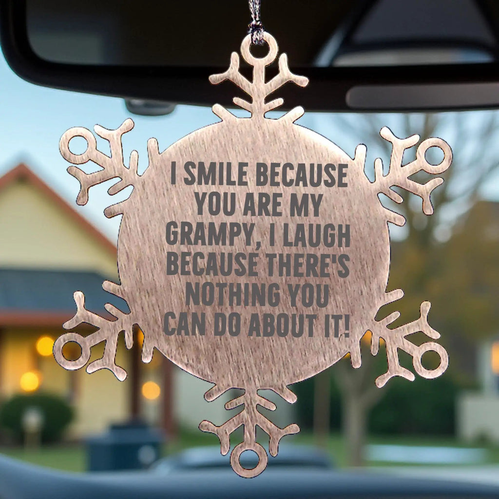 Grampy Snowflake Ornament I Smile Because You Are My Grampy For Christmas - Mallard Moon