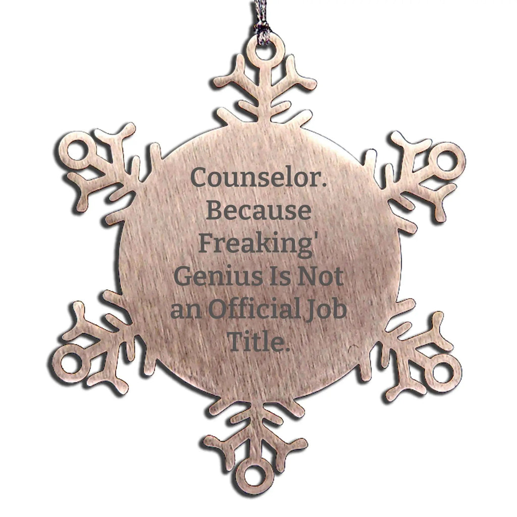 Counselor Snowflake Ornament Real MVP Gift For Christmas - Mallard Moon