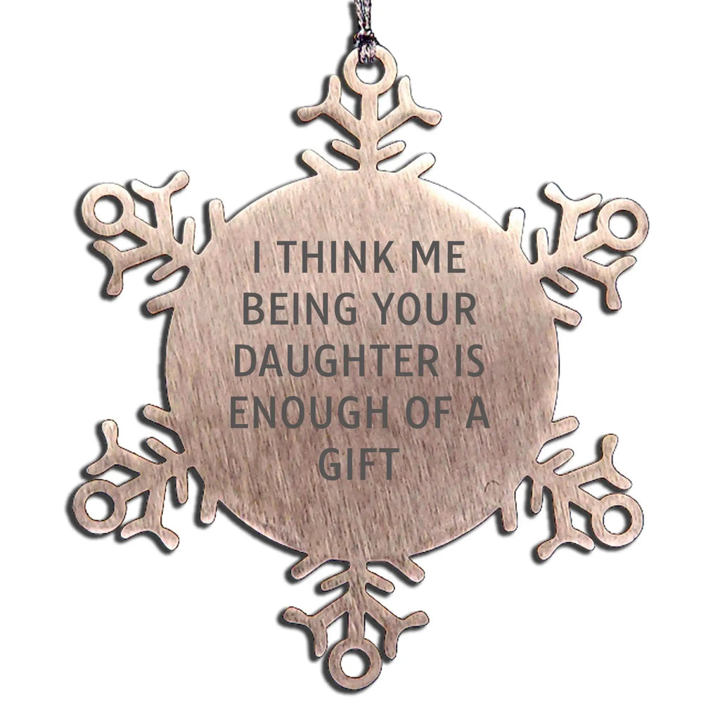 Funny Daughter Snowflake Ornament Gift From Mom Christmas Keepsake Quote Pendant