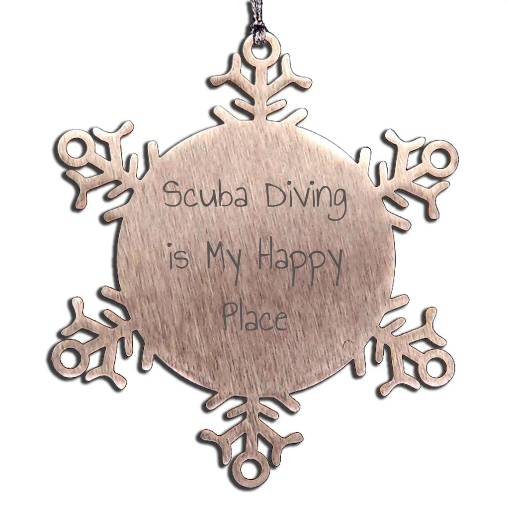 Stainless Steel Scuba Diving Snowflake Ornament Is My Happy Place
