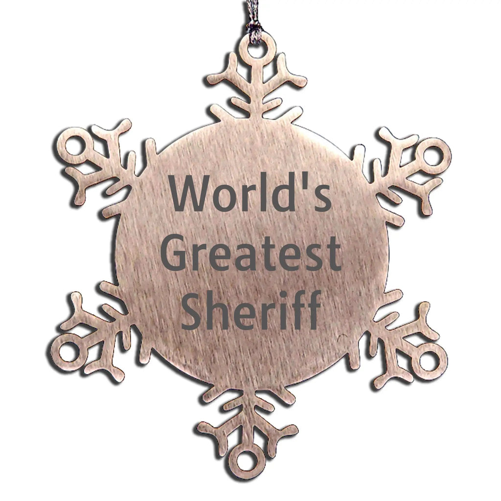 World's Greatest Sheriff Snowflake Ornament Necklace Gift For Sheriff From Friends And Family