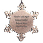 Insurance Sales Agent Ornament Not Official Job Title Gift