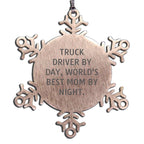 Truck Driver Ornament Snowflake Worlds Best Mom By Night For Christmas