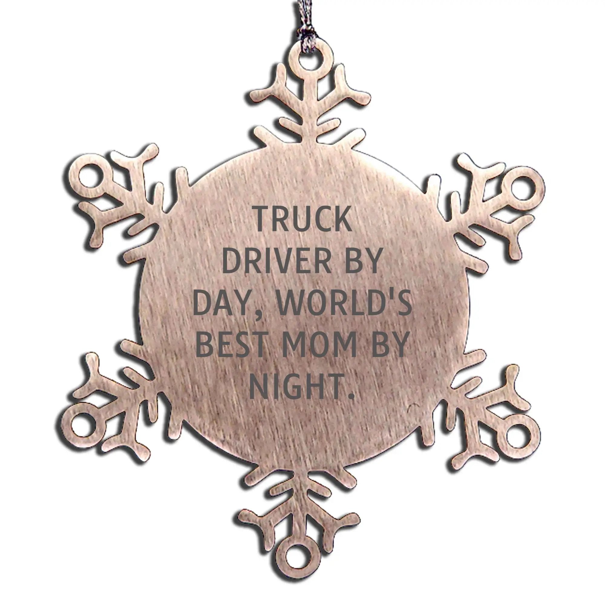 Truck Driver Ornament Snowflake Worlds Best Mom By Night For Christmas