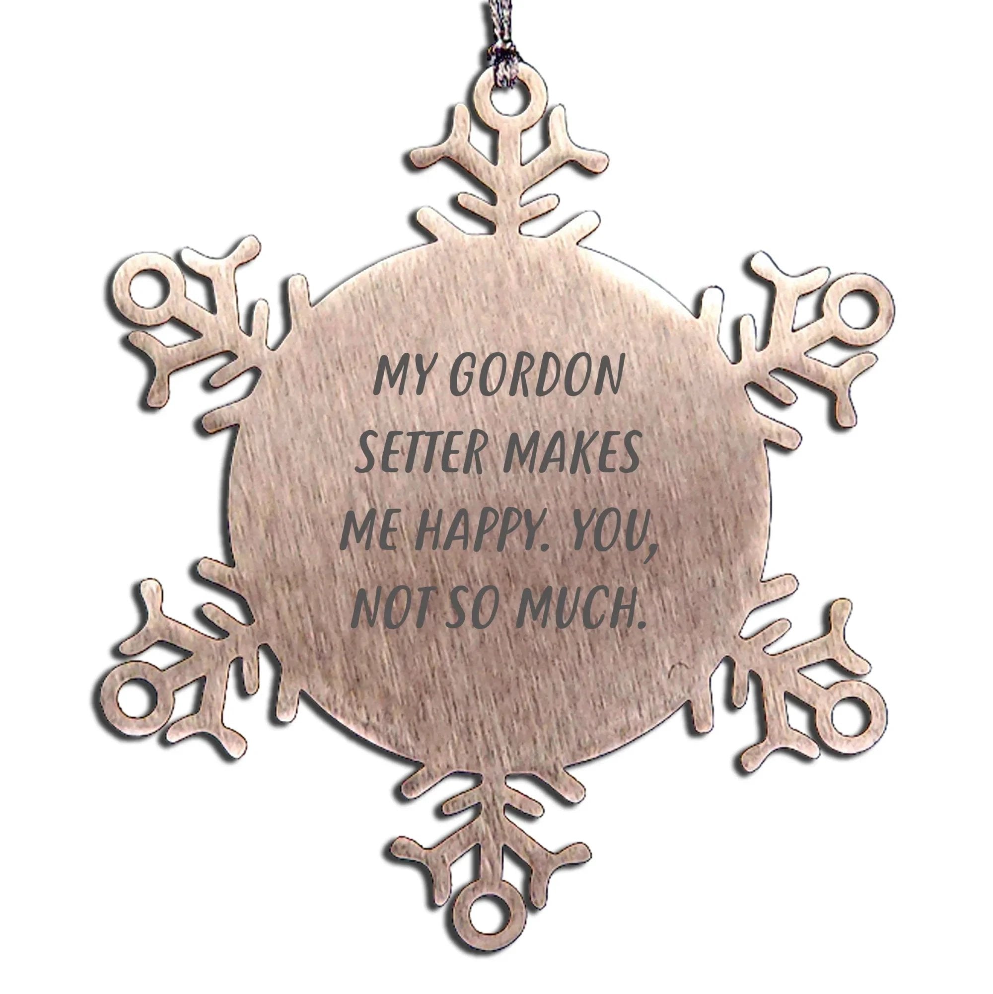 Gordon Setter Dog Lover's Funny Snowflake Ornament Gifts from Men to Women Friends Family Christmas Unique Presents - Mallard Moon