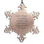 Bull Terrier Dog Snowflake Ornament - 'I Just Want To Drink Coffee And Hang Out With My Bull Terrier