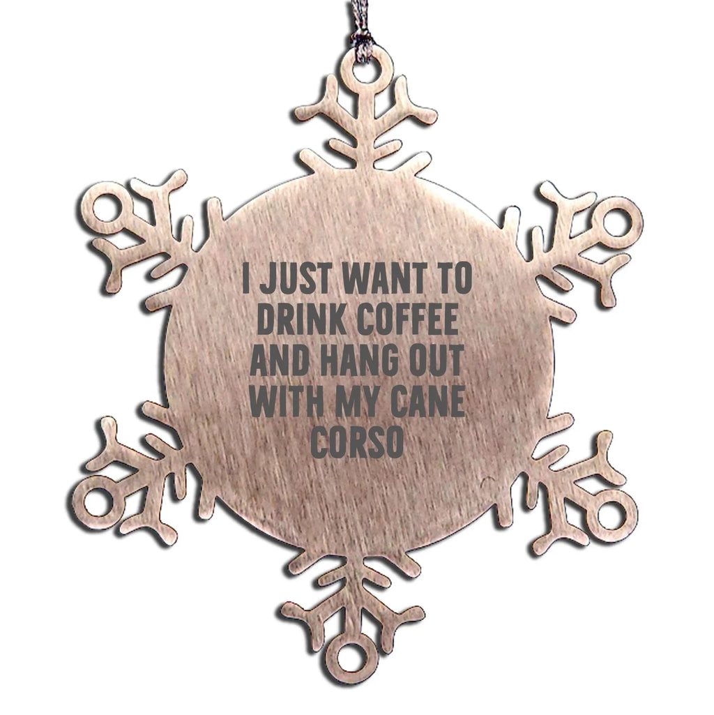 Cane Corso Dog Lover Snowflake Steel Christmas Ornament