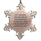 Golden Retriever Snowflake Ornament My Wake Up Gift