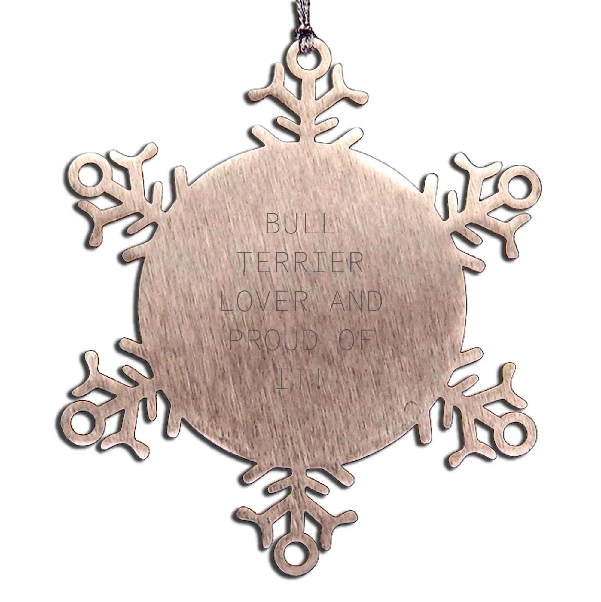 Funny Bull Terrier Christmas Ornament Gift for Lovers of Bull Terriers Snowflake