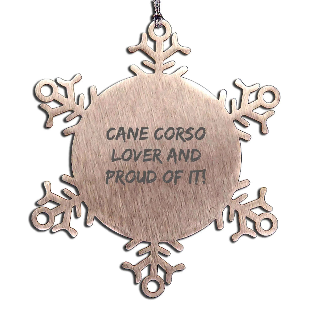 Cane Corso Christmas Snowflake Ornament Stainless Steel Gift For Dog Lovers