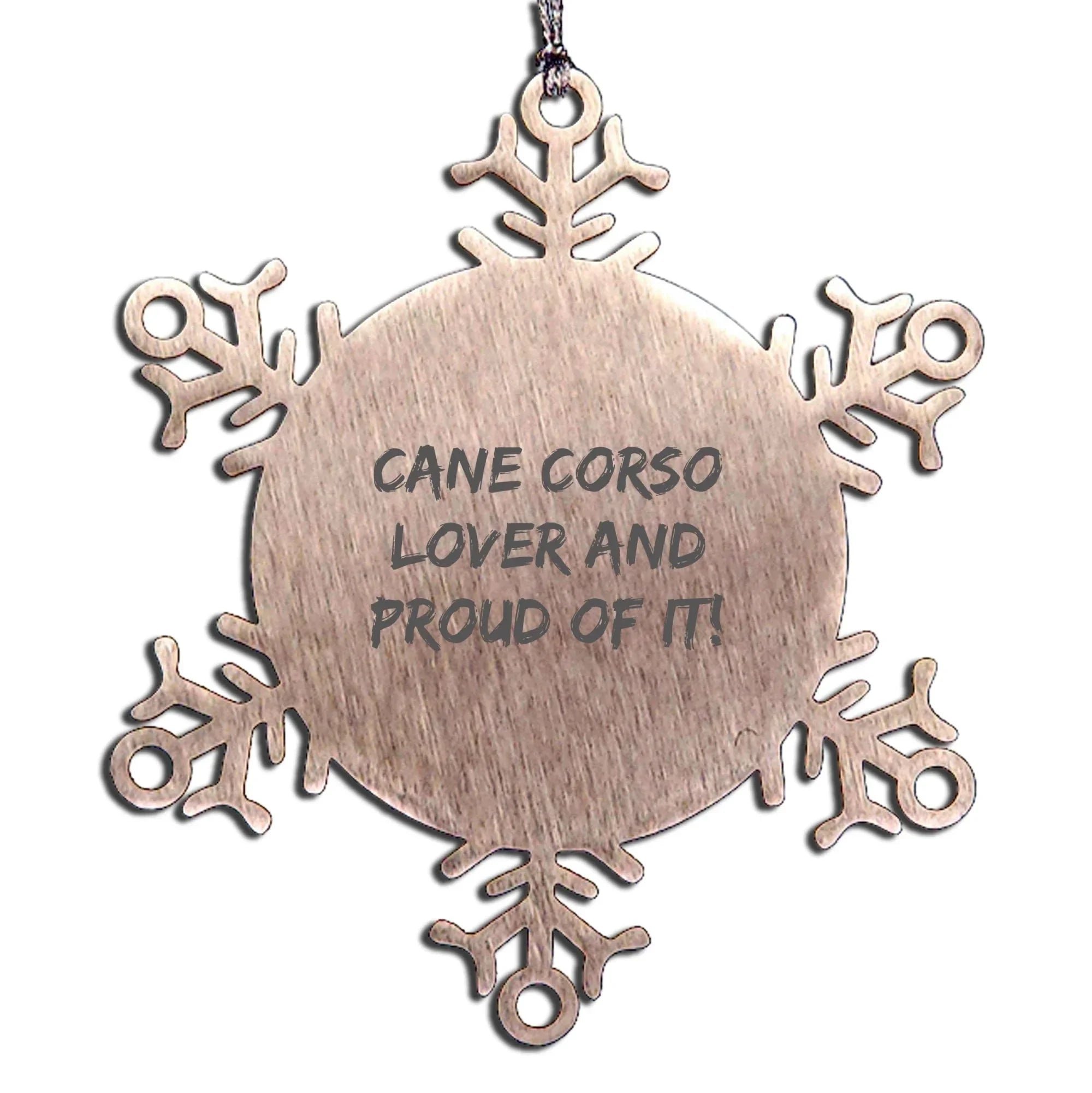 Cane Corso Christmas Snowflake Ornament Stainless Steel Gift For Dog Lovers