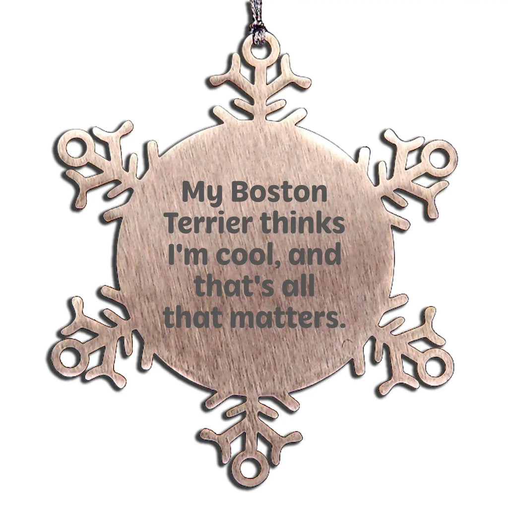 Boston Terrier Christmas Snowflake Ornament With Sweet Quote Ideal Gift