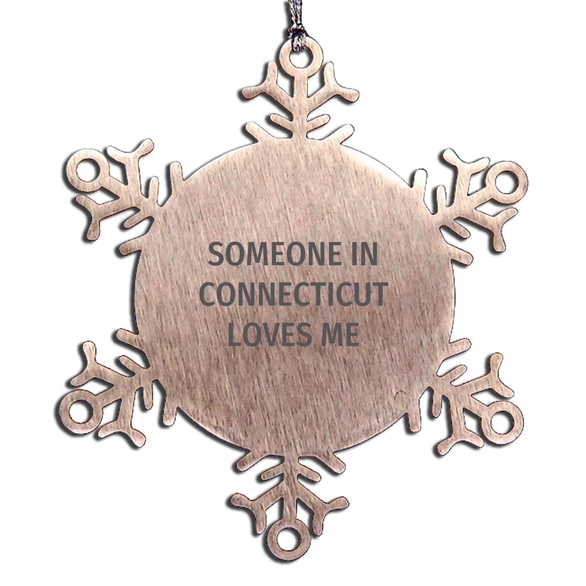 Connecticut Christmas Gift For Men Funny Snowflake Ornament Stainless Steel