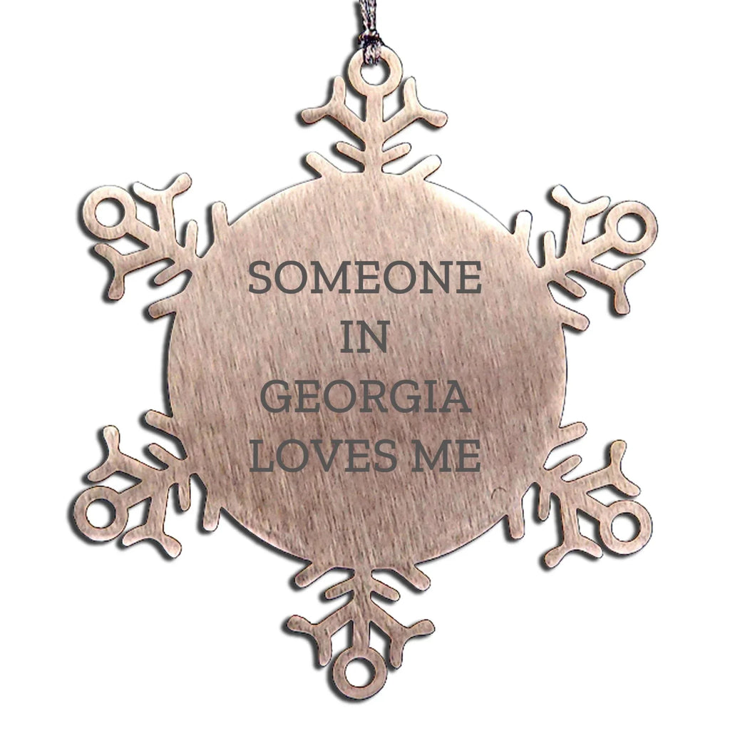 Georgia Snowflake Ornament Someone In Georgia Loves Me Christmas Gift